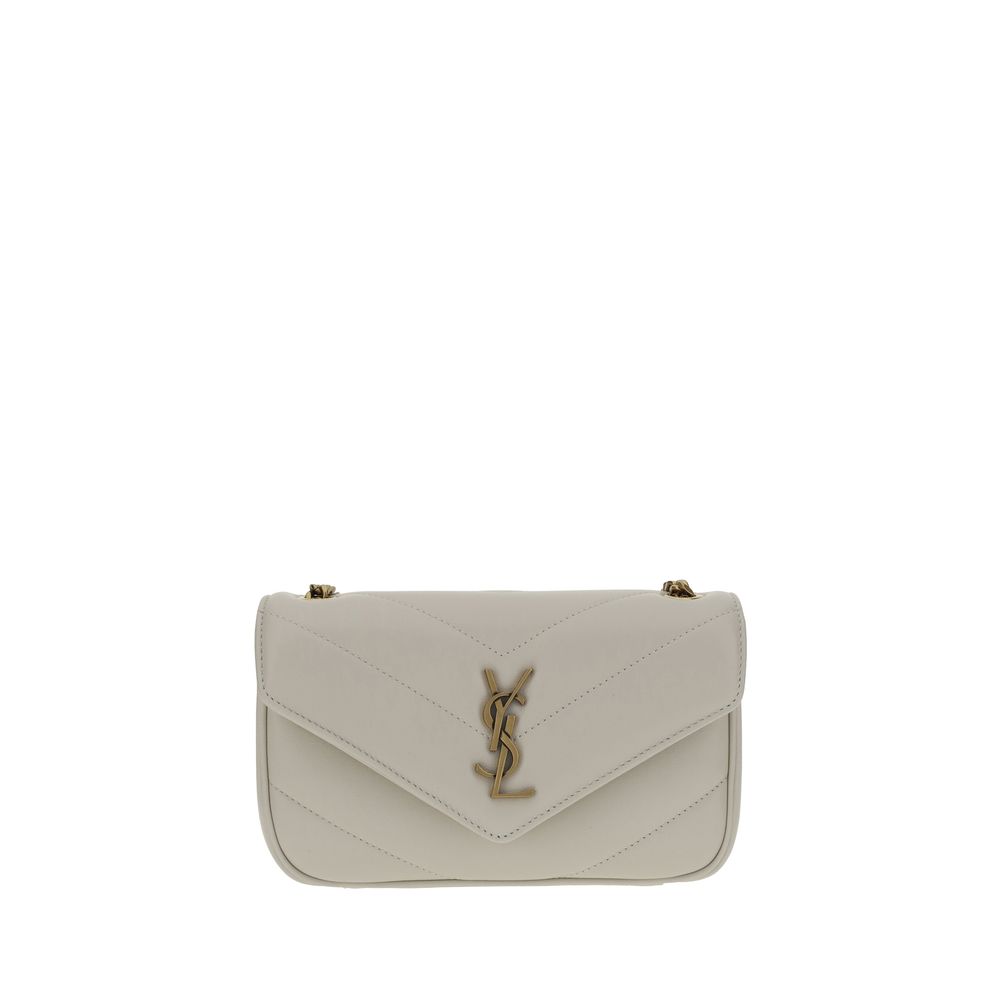 Saint Laurent White Lamb Ovis Aries Aries Shoulder Bag - Luxury Boutique Co