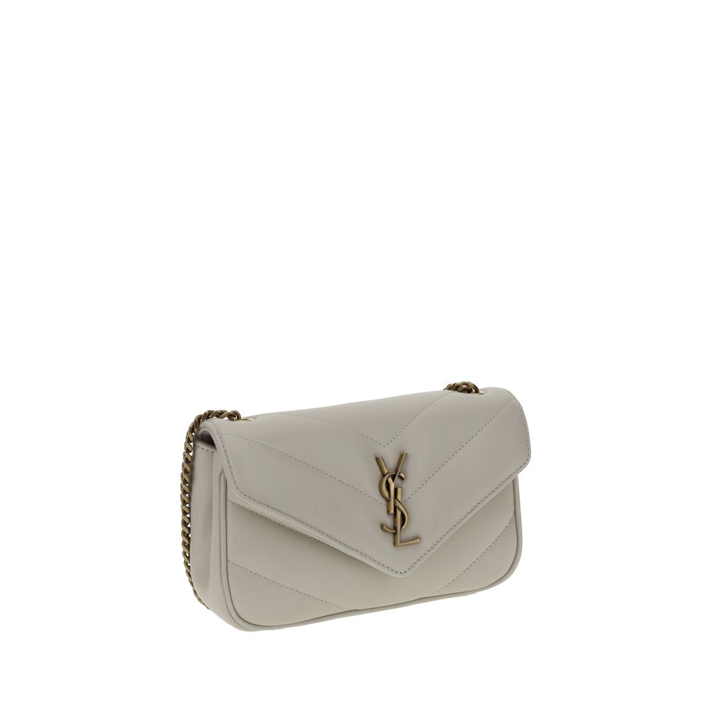 Saint Laurent White Lamb Ovis Aries Aries Shoulder Bag - Luxury Boutique Co