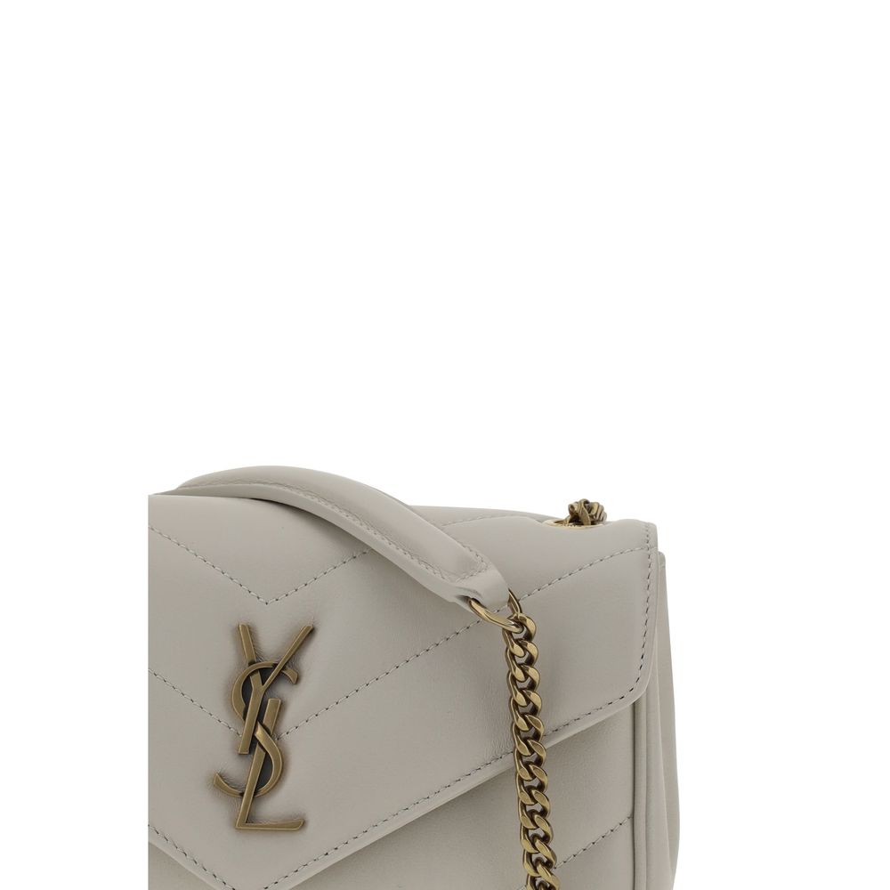 Saint Laurent White Lamb Ovis Aries Aries Shoulder Bag - Luxury Boutique Co