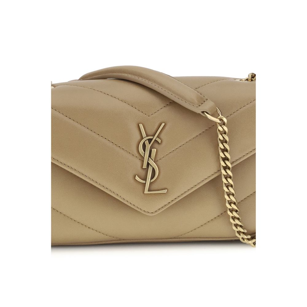 Saint Laurent Beige Lamb Ovis Aries Aries Shoulder Bag - Luxury Boutique Co