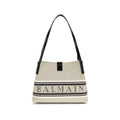 Balmain Beige Cotton Shoulder Bag - Luxury Boutique Co