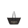 Balmain Black Raffia Shoulder Bag - Luxury Boutique Co