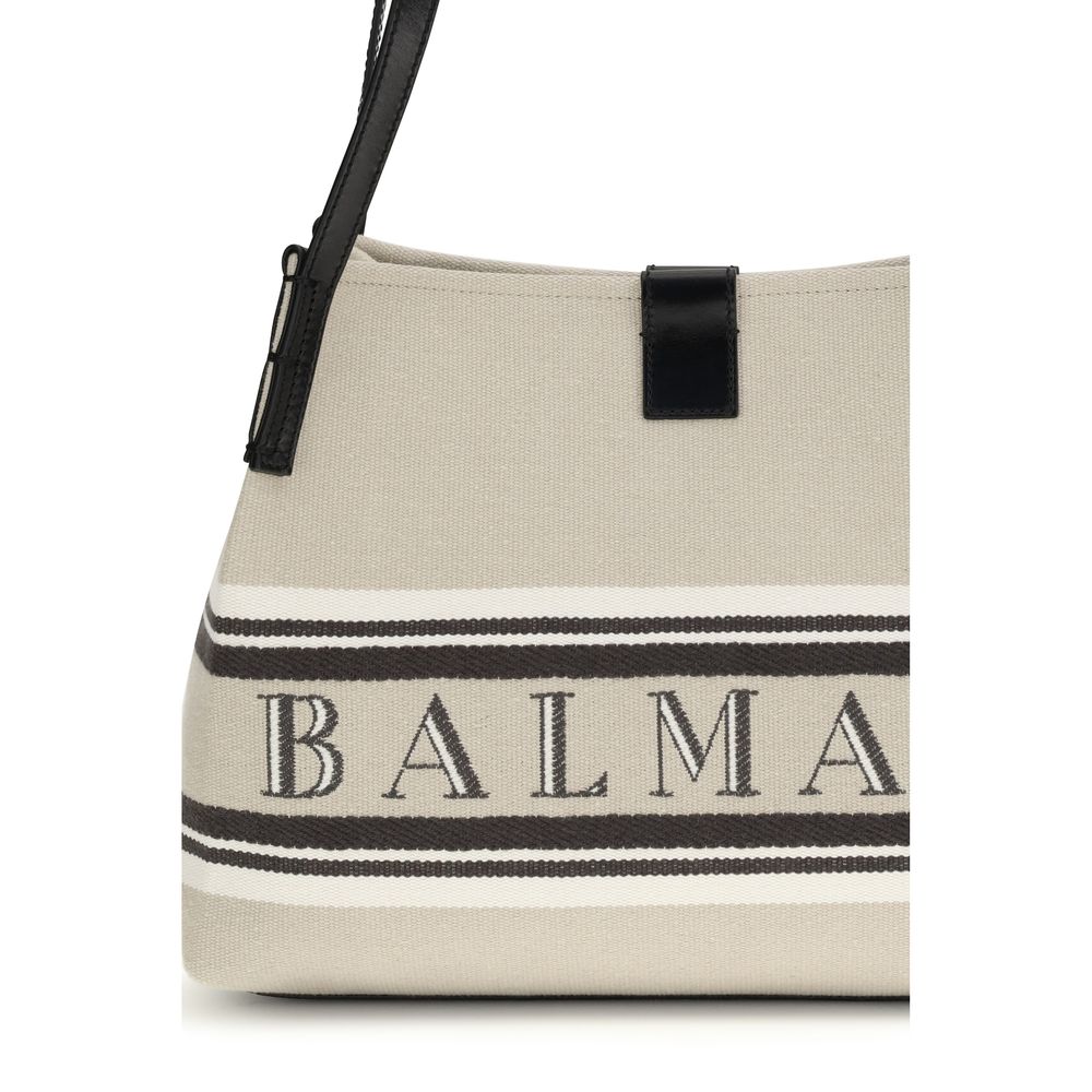 Balmain Beige Cotton Shoulder Bag - Luxury Boutique Co