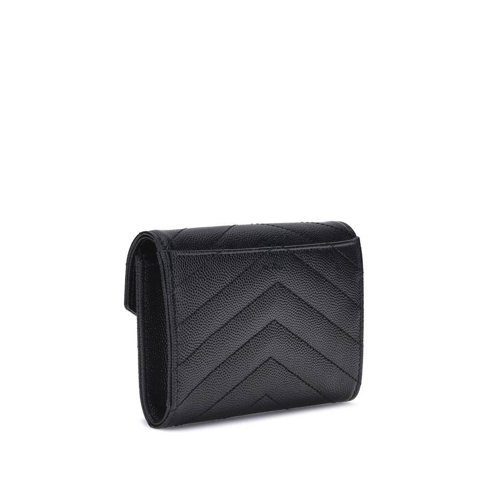 Saint Laurent Black Calf Leather Bos Taurus Wallet - Luxury Boutique Co