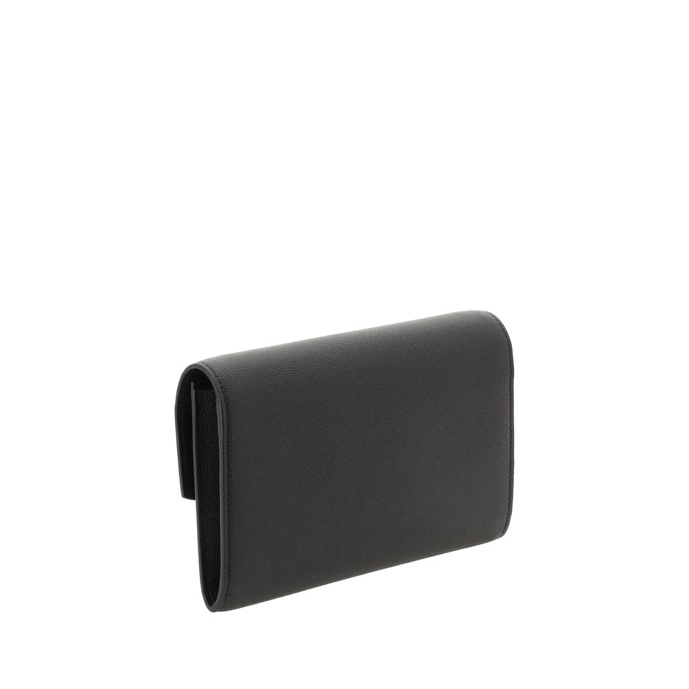 Saint Laurent Black Calf Leather Bos Taurus Clutch Bag - Luxury Boutique Co