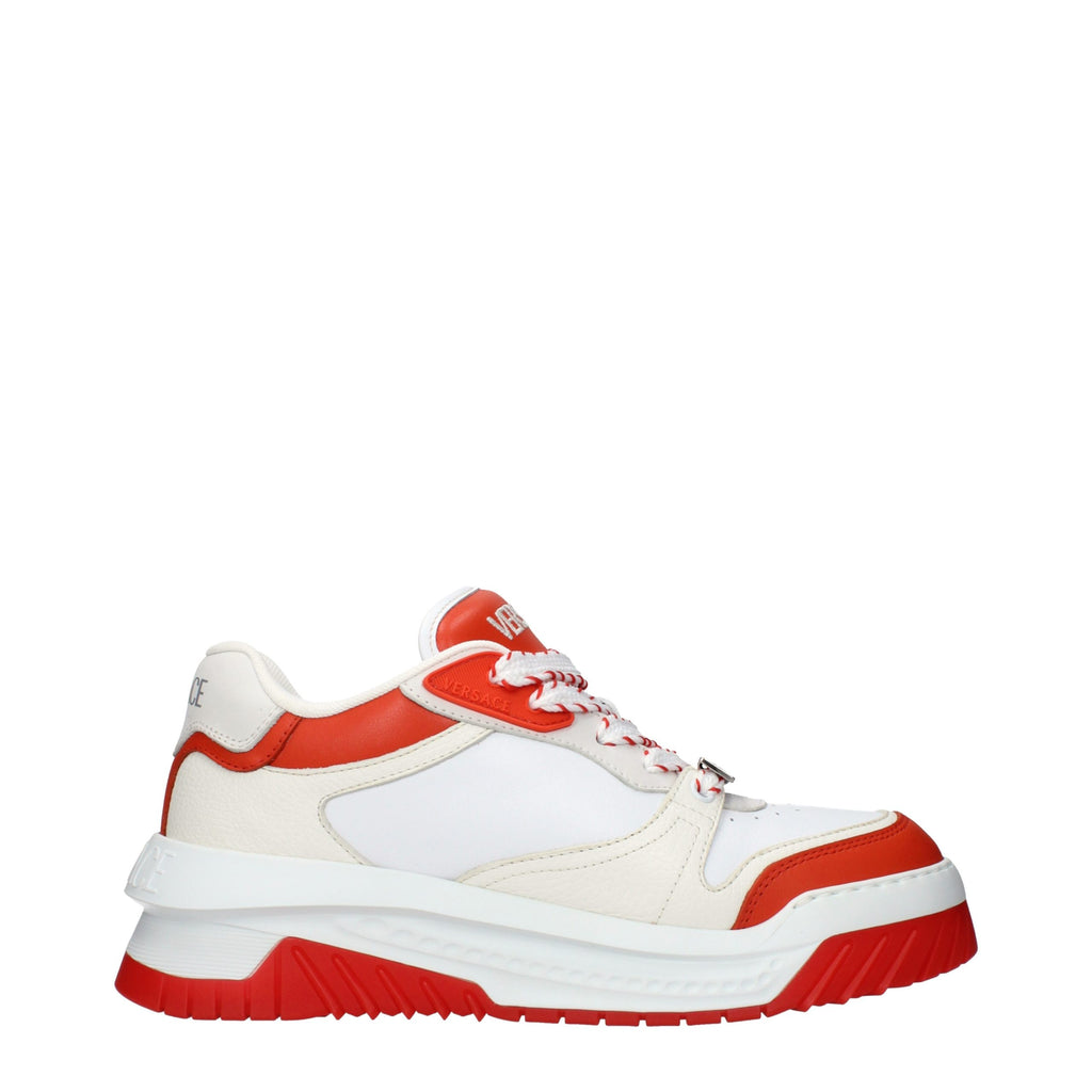 Versace White Leather Athletic Sneakers - Luxury Boutique Co