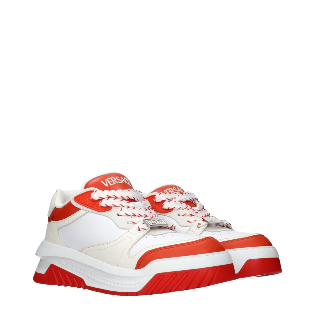 Versace White Leather Athletic Sneakers - Luxury Boutique Co