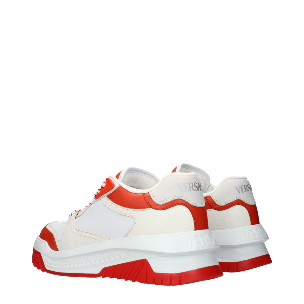 Versace White Leather Athletic Sneakers - Luxury Boutique Co