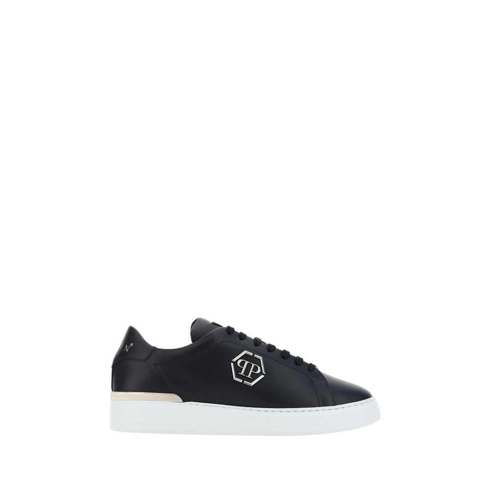 Philipp Plein Black Calf Leather Bos Taurus Low Top Sneakers - Luxury Boutique Co