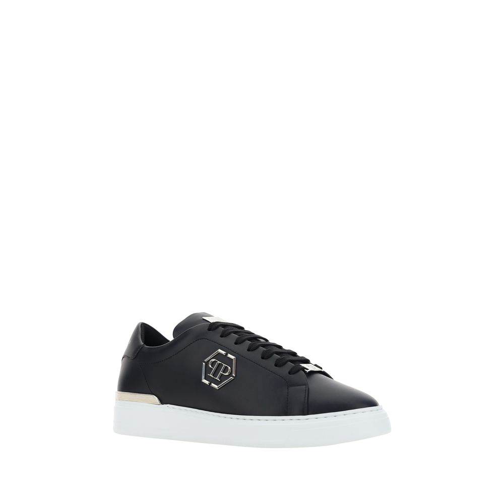 Philipp Plein Black Calf Leather Bos Taurus Low Top Sneakers - Luxury Boutique Co