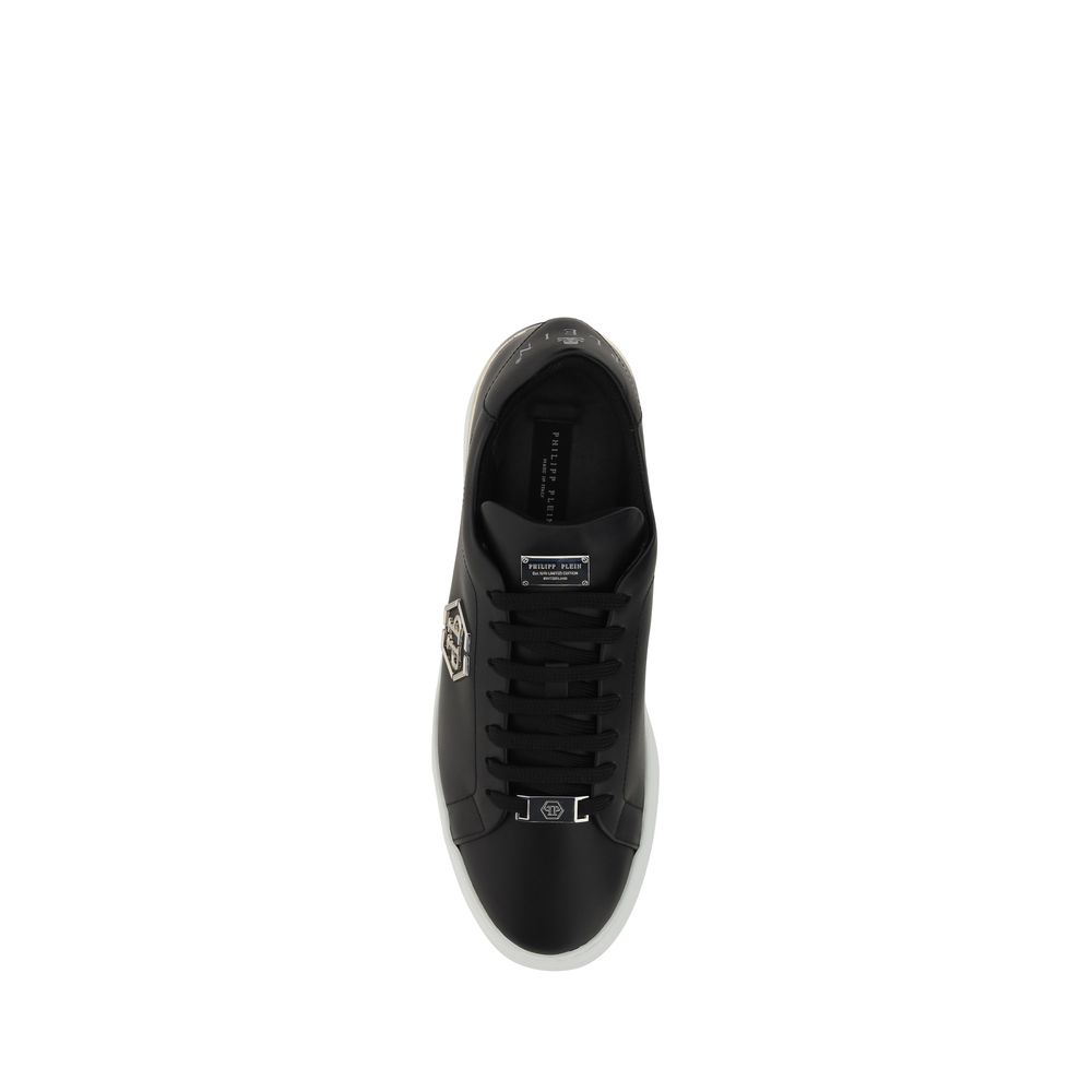 Philipp Plein Black Calf Leather Bos Taurus Low Top Sneakers - Luxury Boutique Co