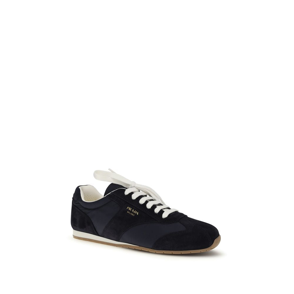Prada Blue Calf Leather Bos Taurus Athletic Sneakers - Luxury Boutique Co