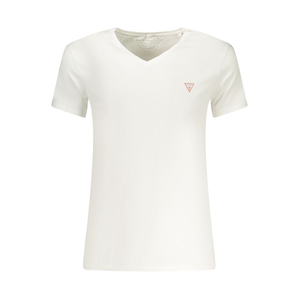 Guess Jeans White Cotton Men's V-Neck T-Shirt - Luxury Boutique Co
