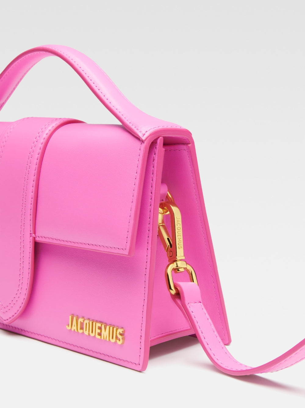Jacquemus Neon Pink Leather Le Grand Bambino Handbag - Luxury Boutique Co