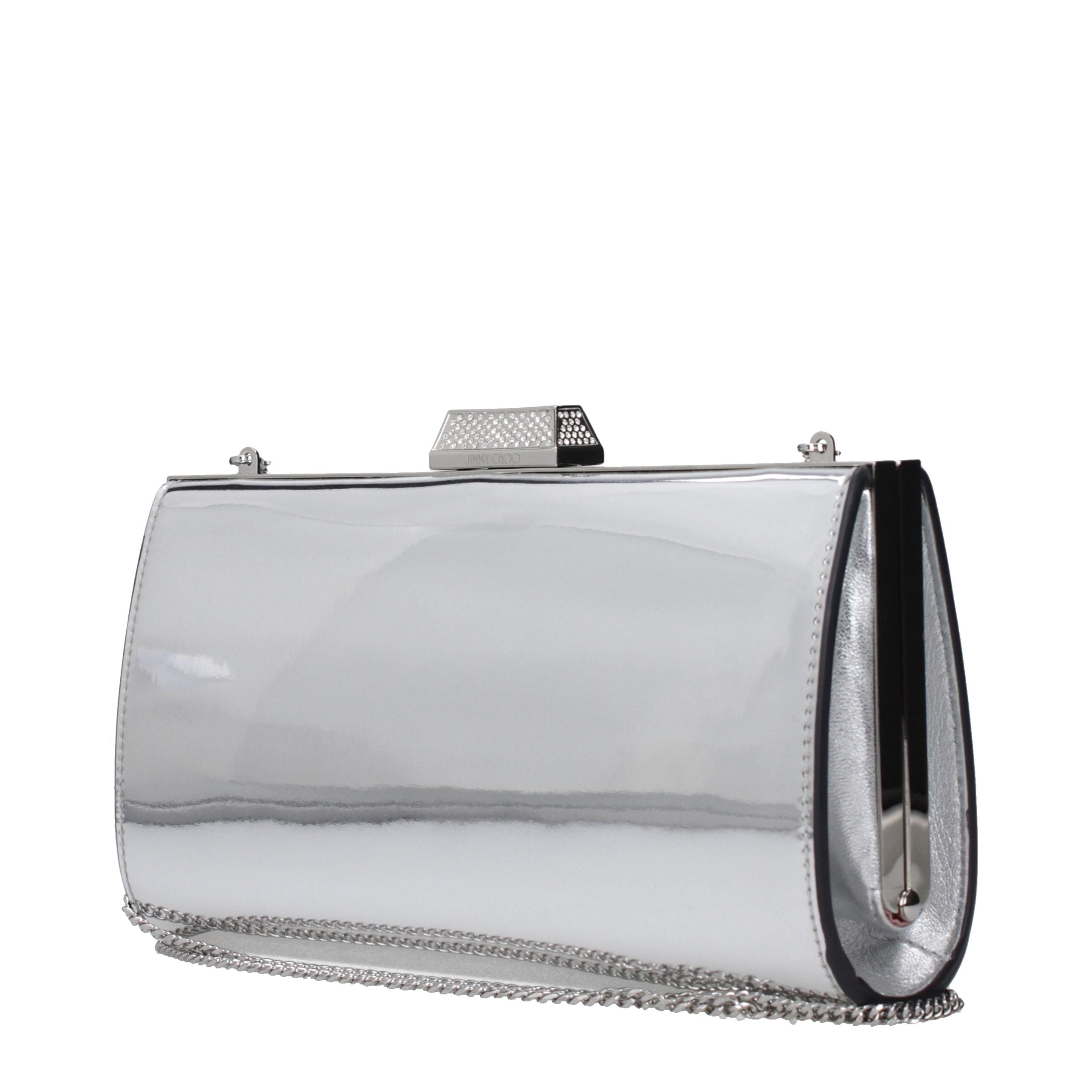 Jimmy Choo Gray Leather Clutch Bag - Luxury Boutique Co