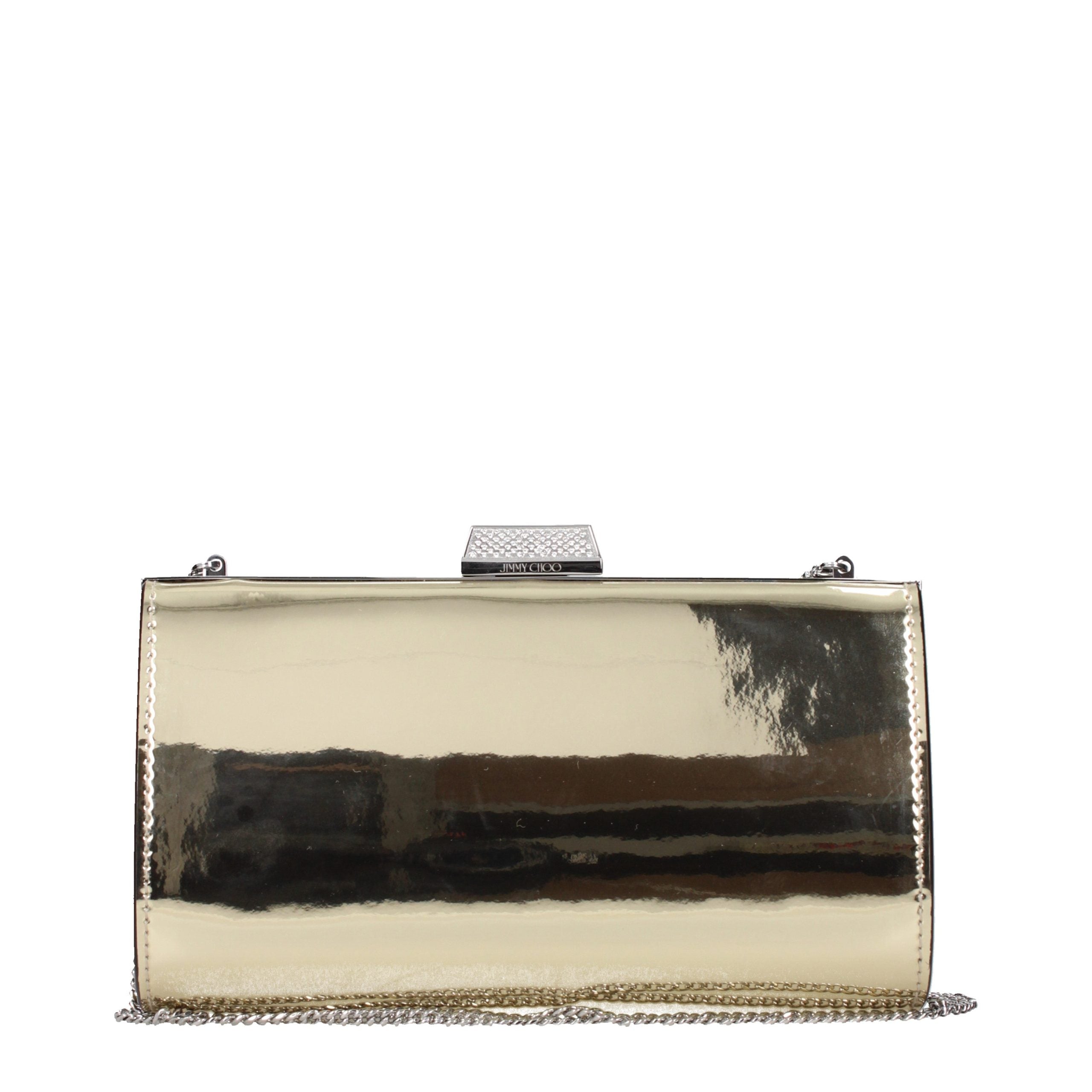 Jimmy Choo Gold Leather Clutch Bag - Luxury Boutique Co