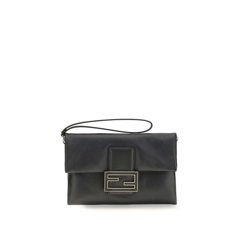 Fendi Black Lamb Ovis Aries Aries Clutch Bag - Luxury Boutique Co