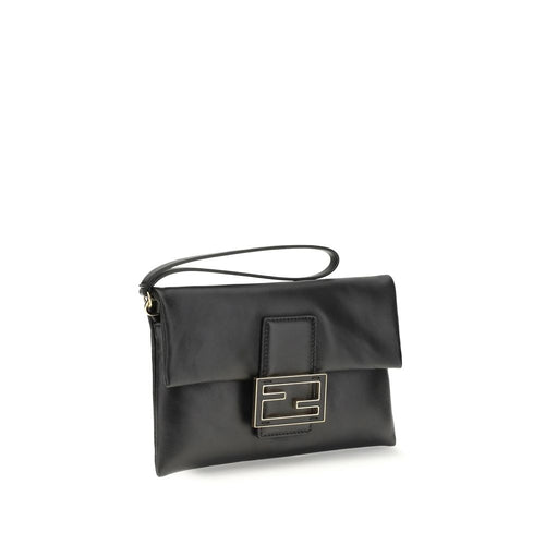 Fendi Black Lamb Ovis Aries Aries Clutch Bag - Luxury Boutique Co