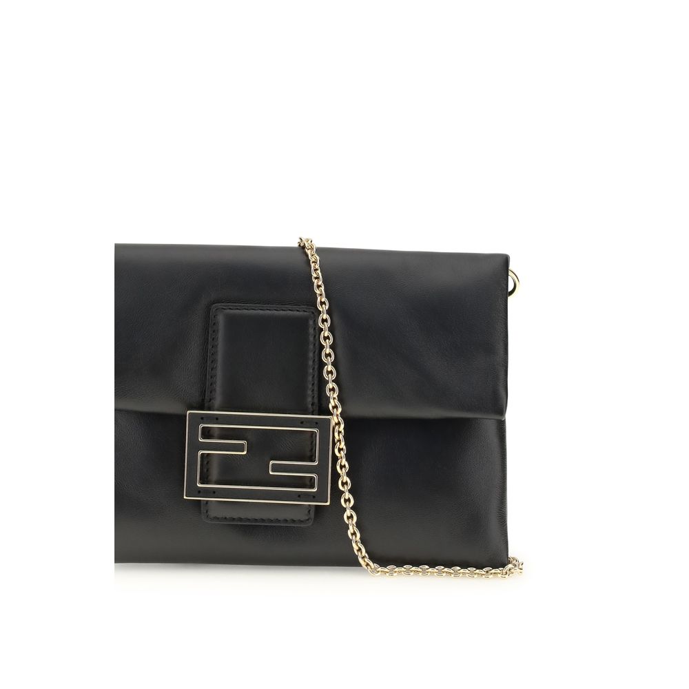 Fendi Black Lamb Ovis Aries Aries Clutch Bag - Luxury Boutique Co