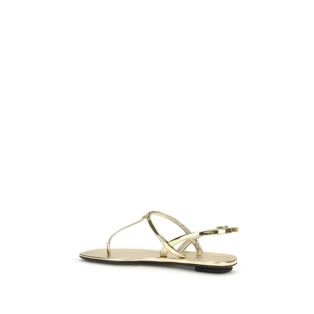 Prada Silver Calf Leather Bos Taurus Flat Sandals - Luxury Boutique Co