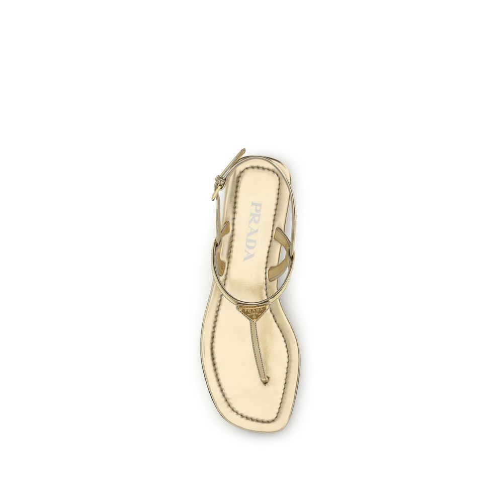 Prada Silver Calf Leather Bos Taurus Flat Sandals - Luxury Boutique Co