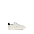 Balmain White Calf Leather Bos Taurus Low Top Sneakers - Luxury Boutique Co