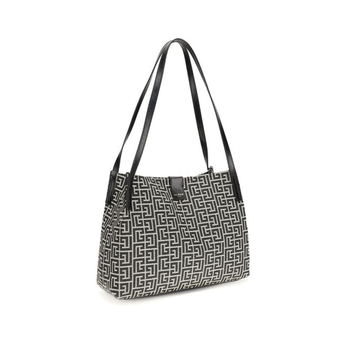 Balmain Black Cotton Shoulder Bag - Luxury Boutique Co