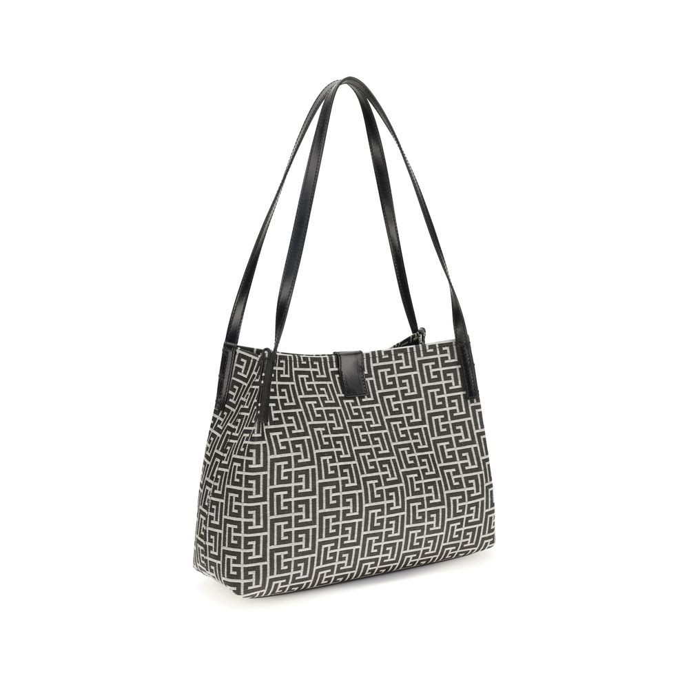 Balmain Black Cotton Shoulder Bag - Luxury Boutique Co