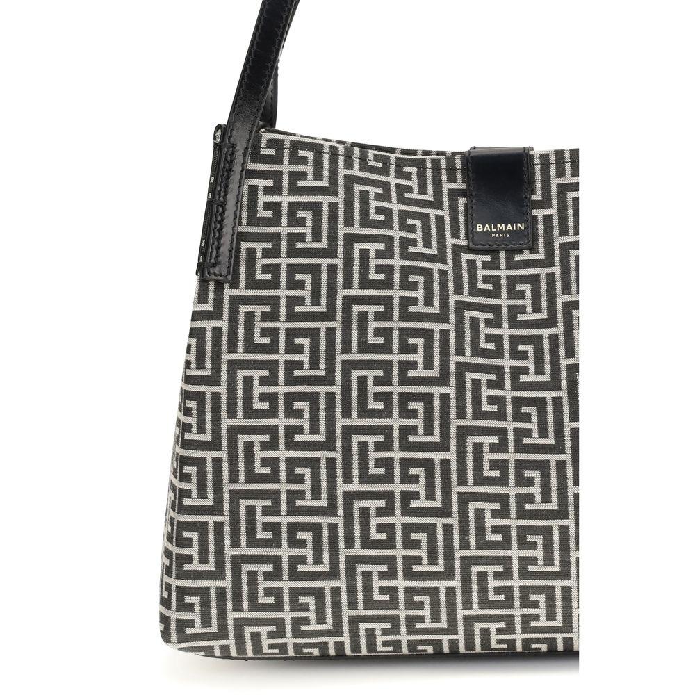 Balmain Black Cotton Shoulder Bag - Luxury Boutique Co