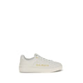 Balmain White Calf Leather Bos Taurus Low Top Sneakers - Luxury Boutique Co