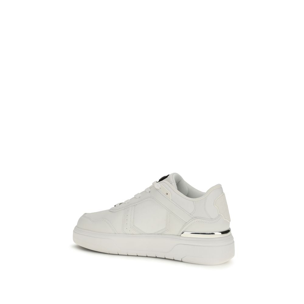 Philipp Plein White Calf Leather Bos Taurus Athletic Sneakers - Luxury Boutique Co