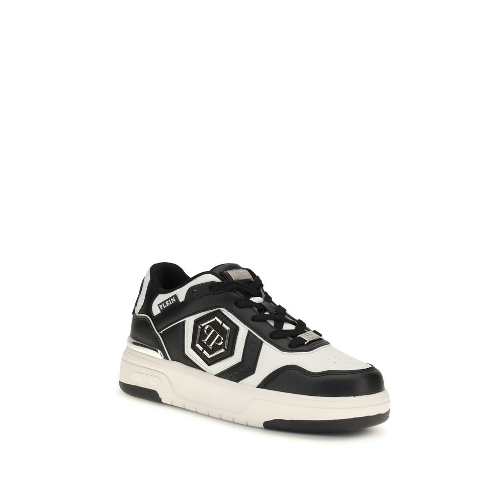 Philipp Plein Black Calf Leather Bos Taurus Athletic Sneakers - Luxury Boutique Co