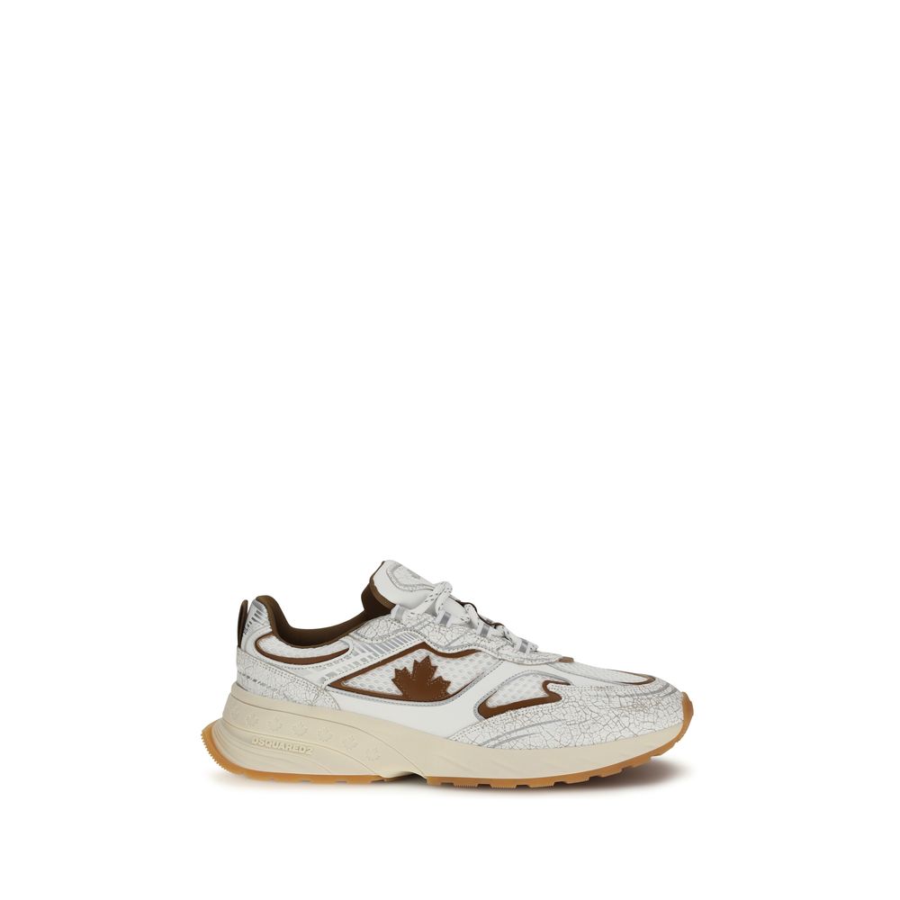 Dsquared² White Calf Leather Bos Taurus Athletic Sneakers - Luxury Boutique Co