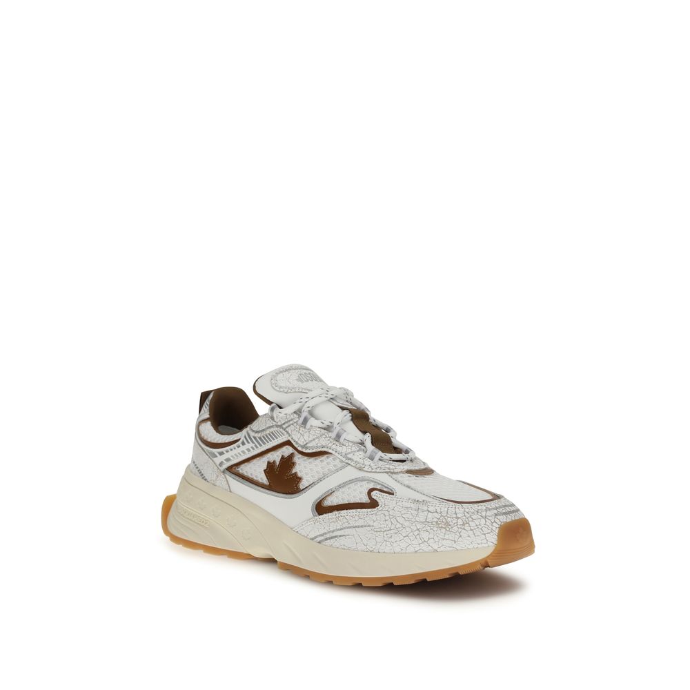 Dsquared² White Calf Leather Bos Taurus Athletic Sneakers - Luxury Boutique Co