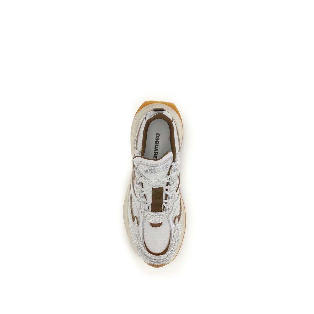 Dsquared² White Calf Leather Bos Taurus Athletic Sneakers - Luxury Boutique Co
