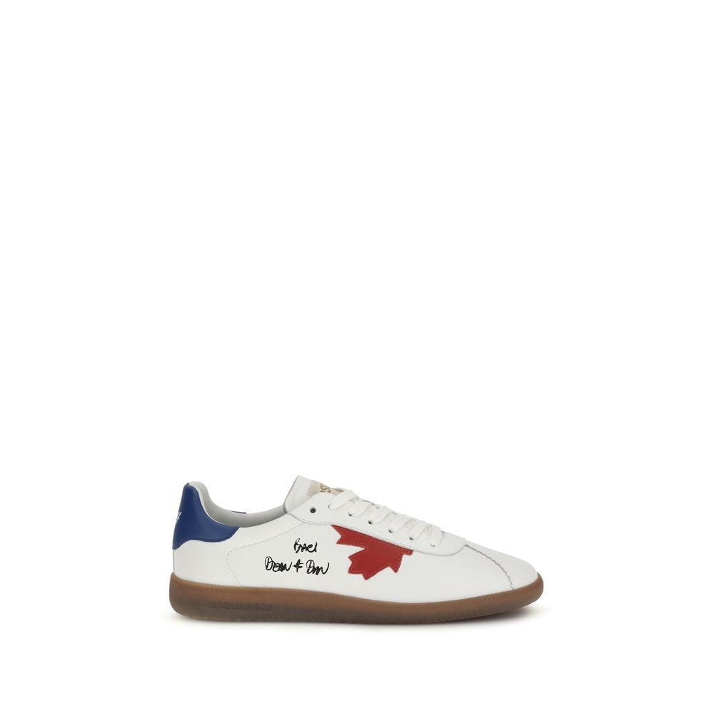 Dsquared² White Calf Leather Bos Taurus Chunky Sneakers - Luxury Boutique Co