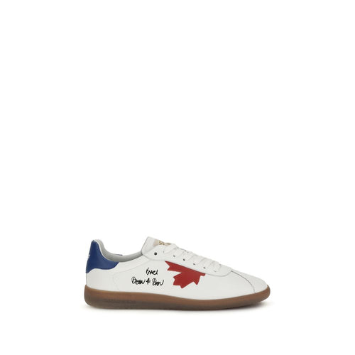 Dsquared² White Calf Leather Bos Taurus Chunky Sneakers - Luxury Boutique Co