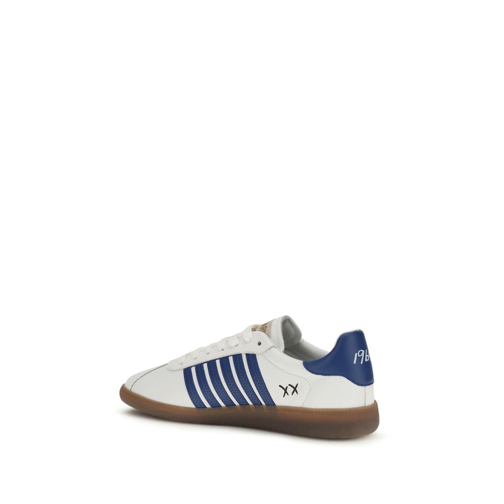Dsquared² White Calf Leather Bos Taurus Chunky Sneakers - Luxury Boutique Co