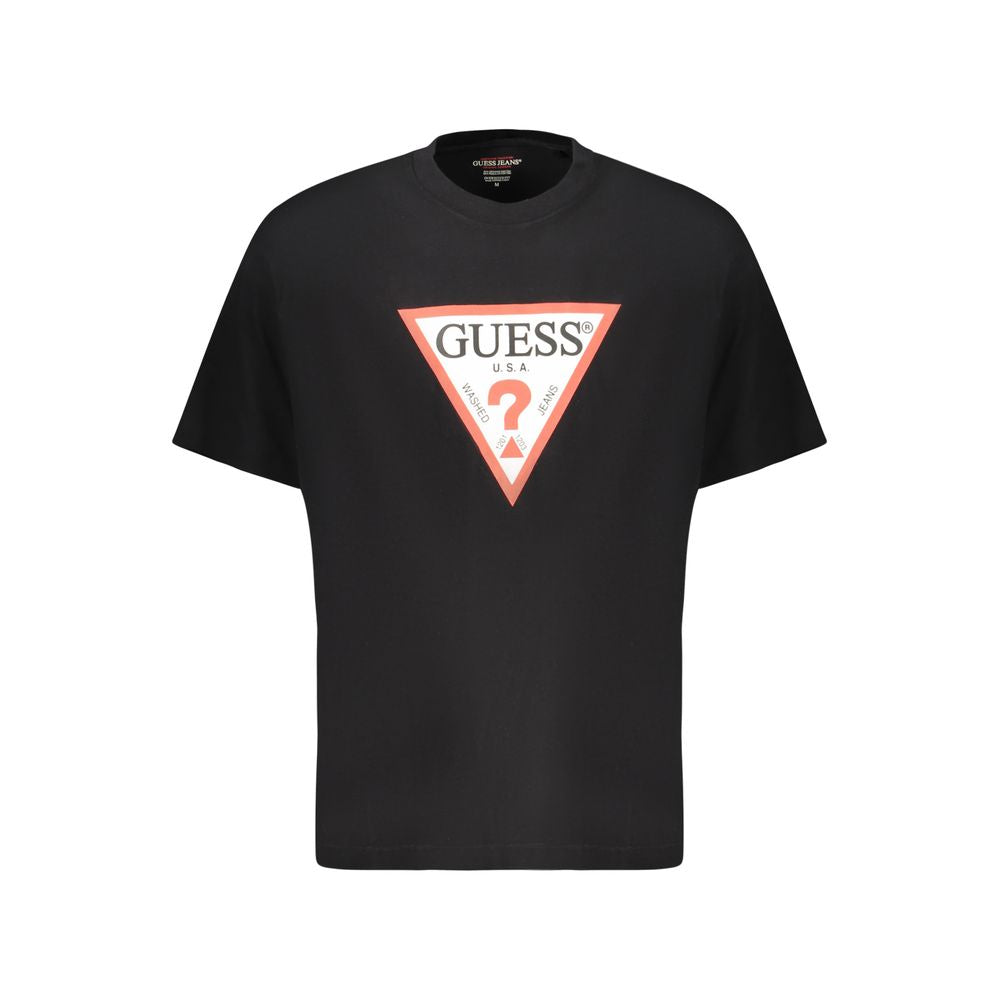 Guess Jeans Black Organic Cotton Men T-Shirt - Luxury Boutique Co