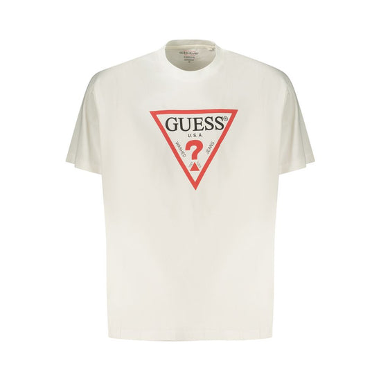 Guess Jeans White Cotton Men T-Shirt