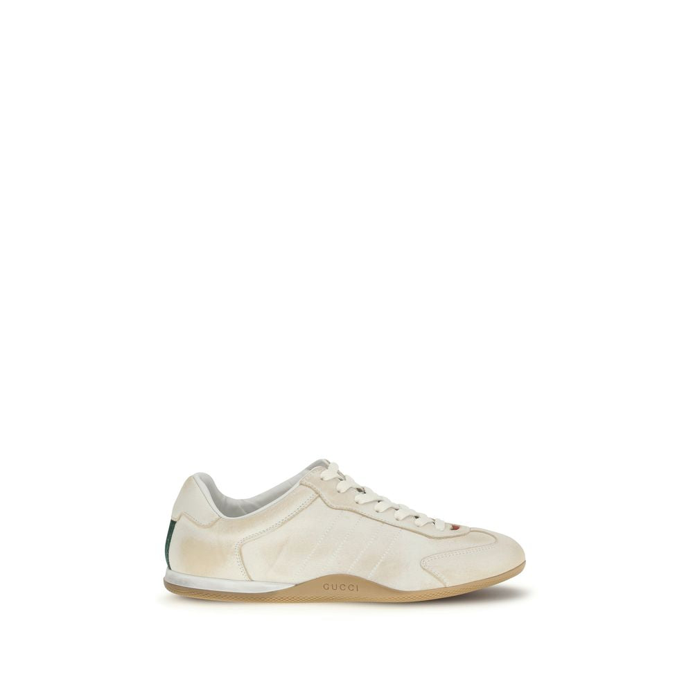 Gucci White Calf Leather Bos Taurus Low Top Sneakers - Luxury Boutique Co