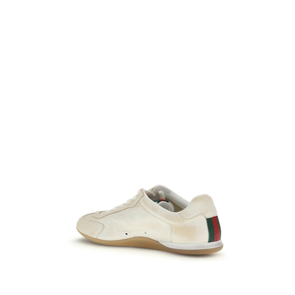 Gucci White Calf Leather Bos Taurus Low Top Sneakers - Luxury Boutique Co