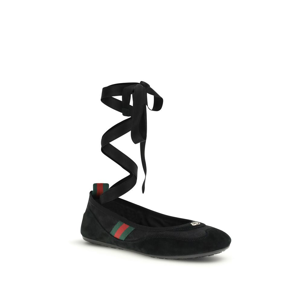 Gucci Black Fabric Ballet Flats - Luxury Boutique Co