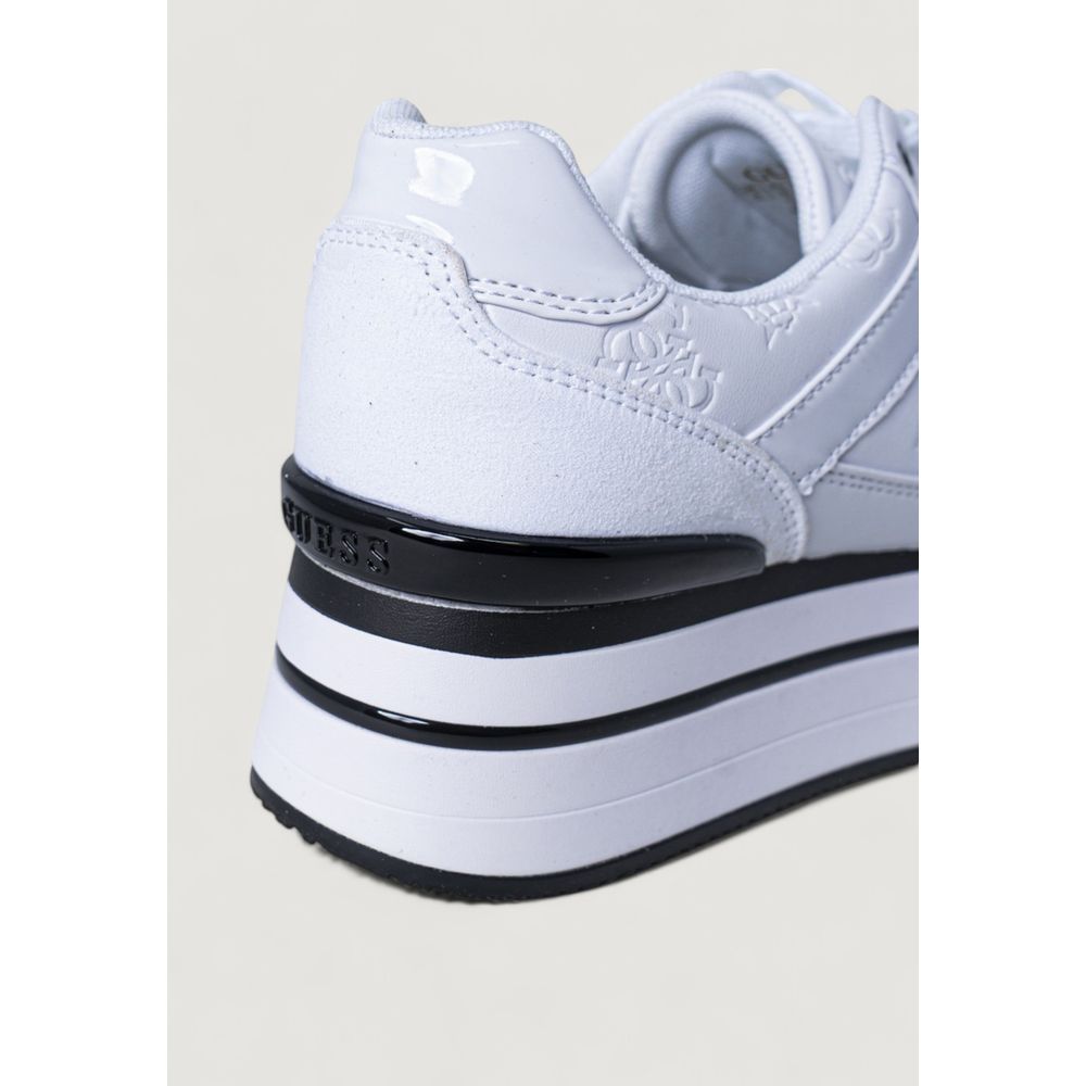 Guess White Polyester Platform Sneakers - Luxury Boutique Co