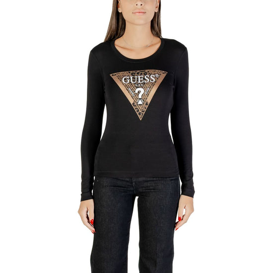 Guess Black Cotton Long Sleeve T-Shirt