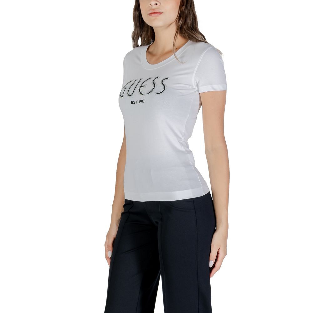 Guess White Cotton T-Shirt - Luxury Boutique Co