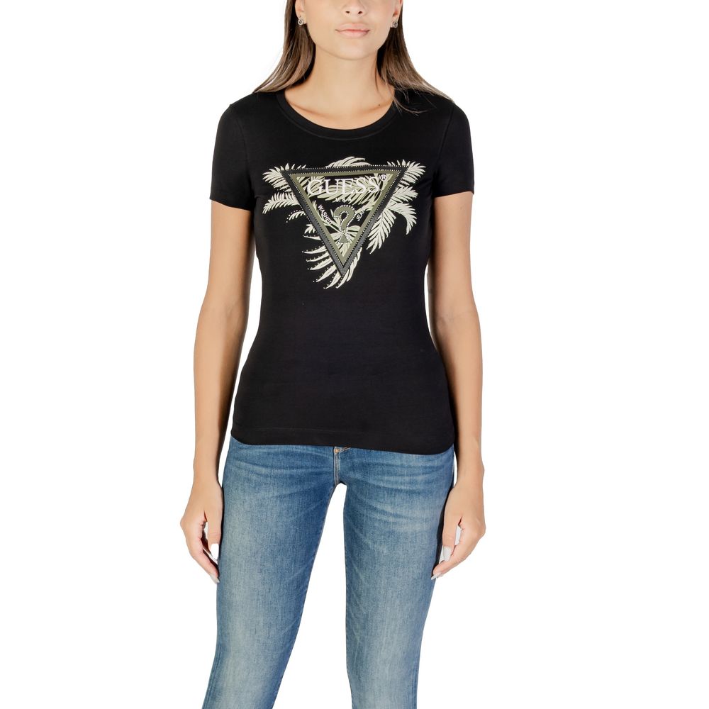 Guess Black Cotton T-Shirt - Luxury Boutique Co