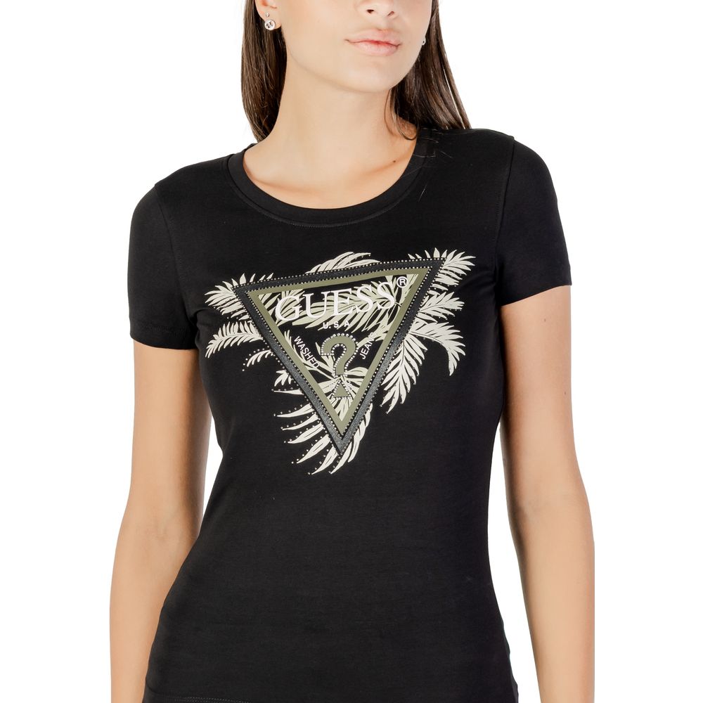 Guess Black Cotton T-Shirt - Luxury Boutique Co
