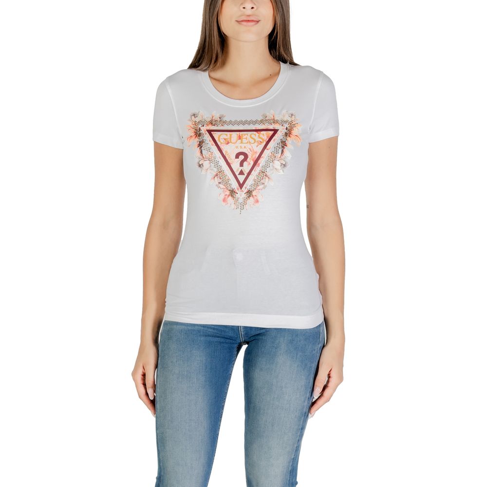 Guess White Cotton T-Shirt - Luxury Boutique Co