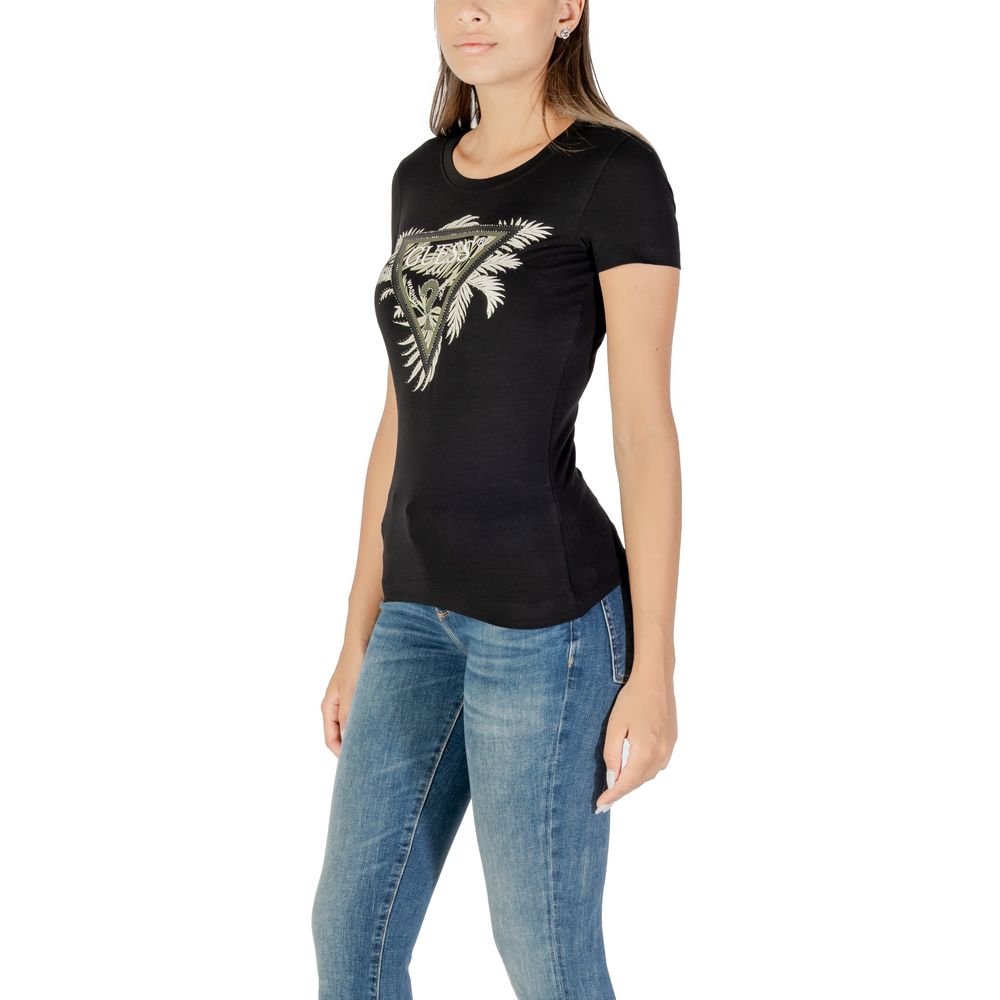Guess Black Cotton T-Shirt - Luxury Boutique Co